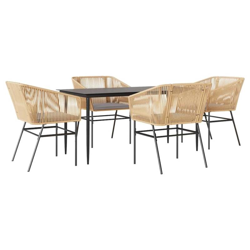 vidaXL 5-Tlg Garten-Essgruppe mit Kissen Braun Poly Rattan Glas 3334523 vidaXL 5-Tlg Garten-Essgruppe mit Kissen Braun Poly Rattan Glas 3334523 von VIDAXL