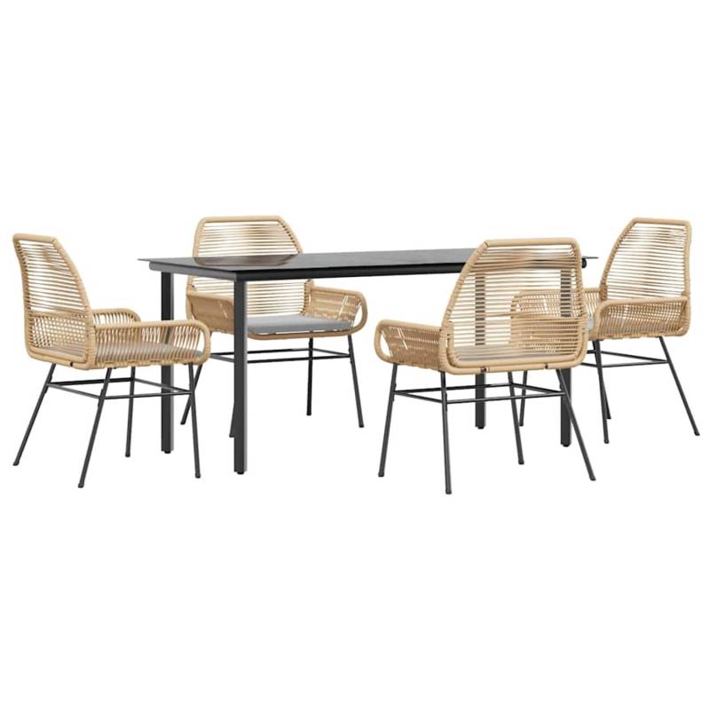 vidaXL 5-Tlg Garten-Essgruppe mit Kissen Braun Poly Rattan Glas 3334572 vidaXL 5-Tlg Garten-Essgruppe mit Kissen Braun Poly Rattan Glas 3334572 von VIDAXL