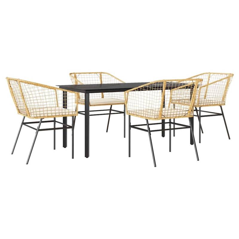 vidaXL 5-Tlg Garten-Essgruppe mit Kissen Braun Poly Rattan Glas 3334607 vidaXL 5-Tlg Garten-Essgruppe mit Kissen Braun Poly Rattan Glas 3334607 von VIDAXL