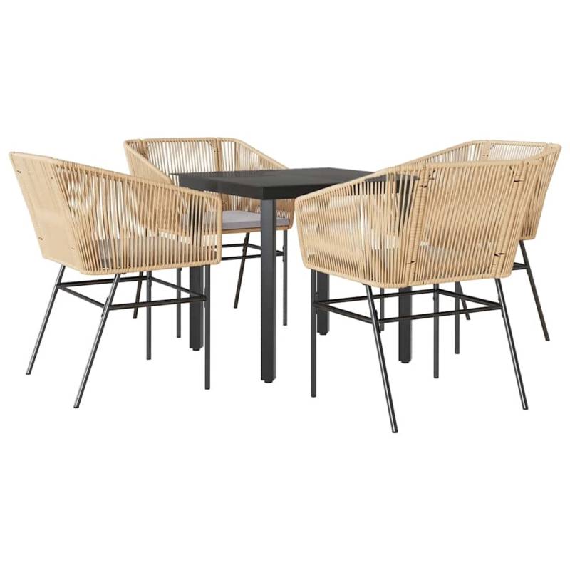 vidaXL 5-Tlg Garten-Essgruppe mit Kissen Braun Poly Rattan Glas 3334619 vidaXL 5-Tlg Garten-Essgruppe mit Kissen Braun Poly Rattan Glas 3334619 von VIDAXL