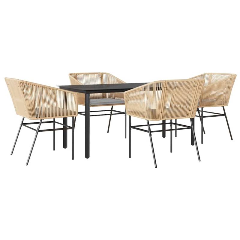vidaXL 5-Tlg Garten-Essgruppe mit Kissen Braun Poly Rattan Glas 3334621 vidaXL 5-Tlg Garten-Essgruppe mit Kissen Braun Poly Rattan Glas 3334621 von VIDAXL