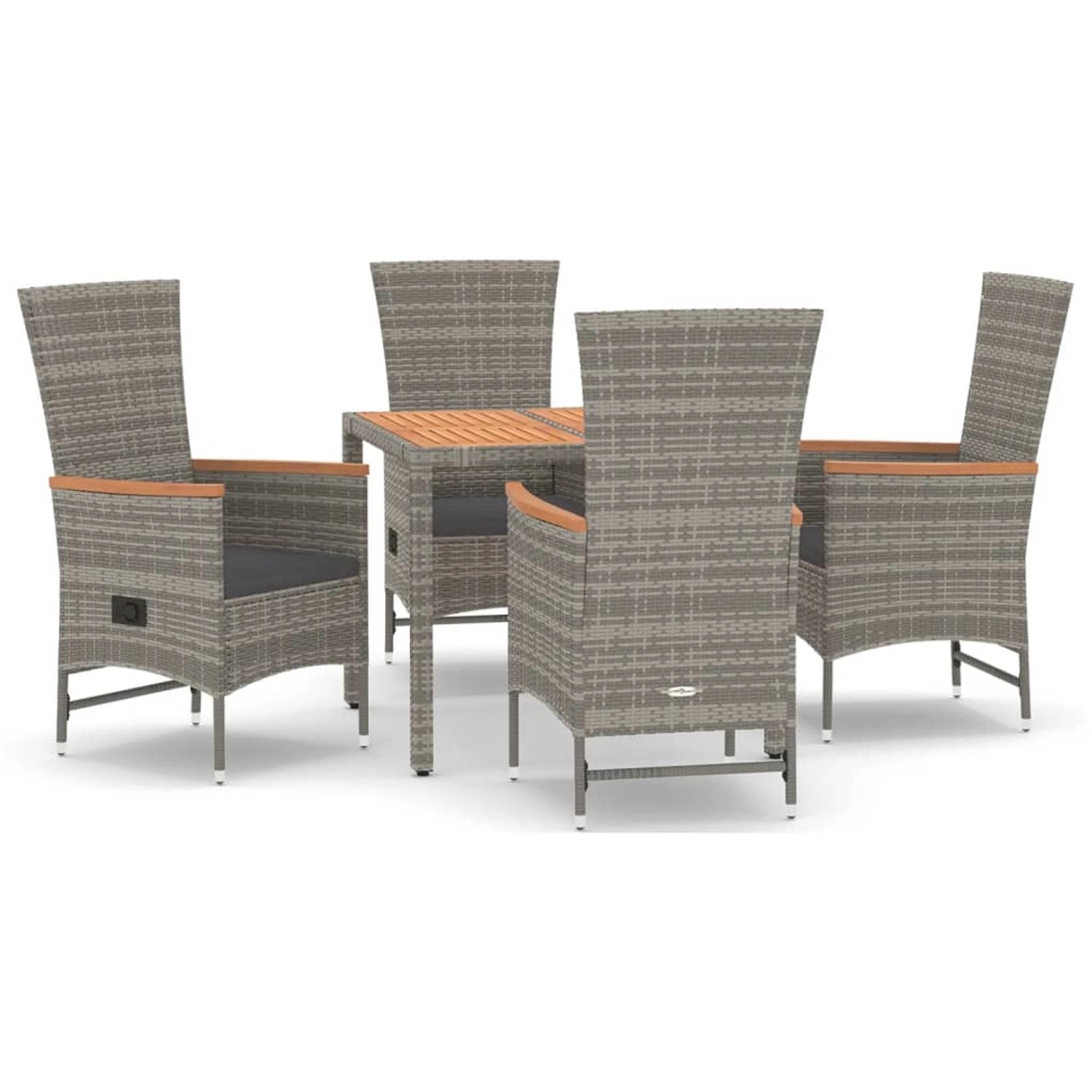 vidaXL 5-Tlg Garten-Essgruppe mit Kissen Grau Poly Rattan 3157547 vidaXL 5-Tlg Garten-Essgruppe mit Kissen Grau Poly Rattan 3157547 von VIDAXL