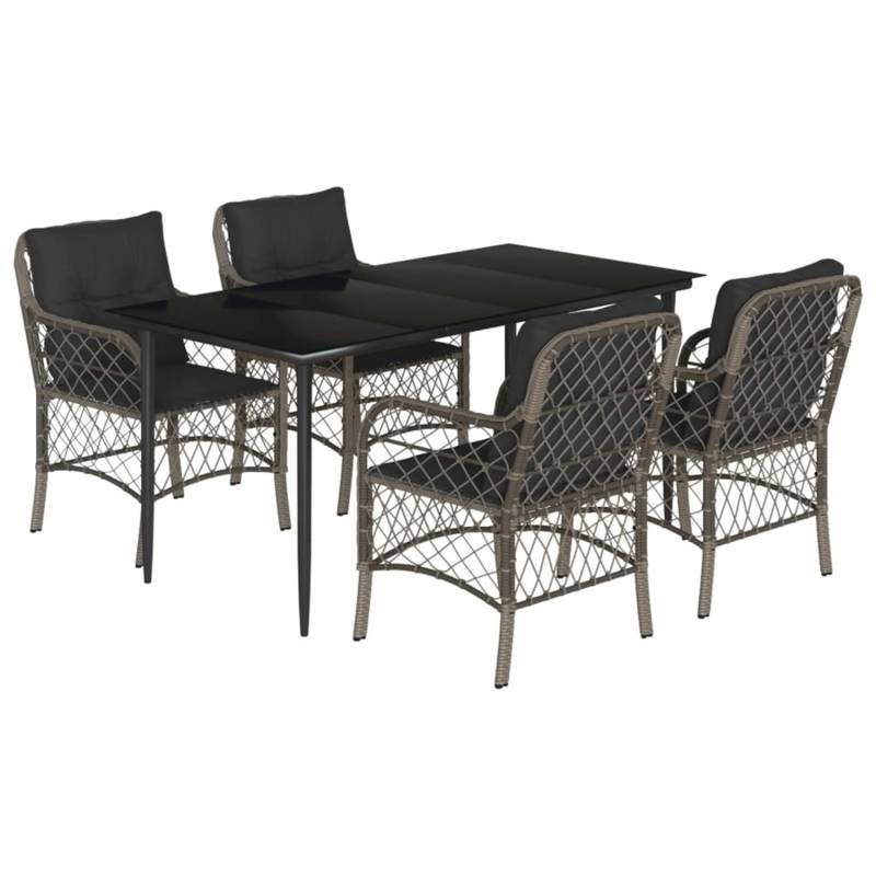 vidaXL 5-Tlg Garten-Essgruppe mit Kissen Grau Poly Rattan 3212127 vidaXL 5-Tlg Garten-Essgruppe mit Kissen Grau Poly Rattan 3212127 von VIDAXL