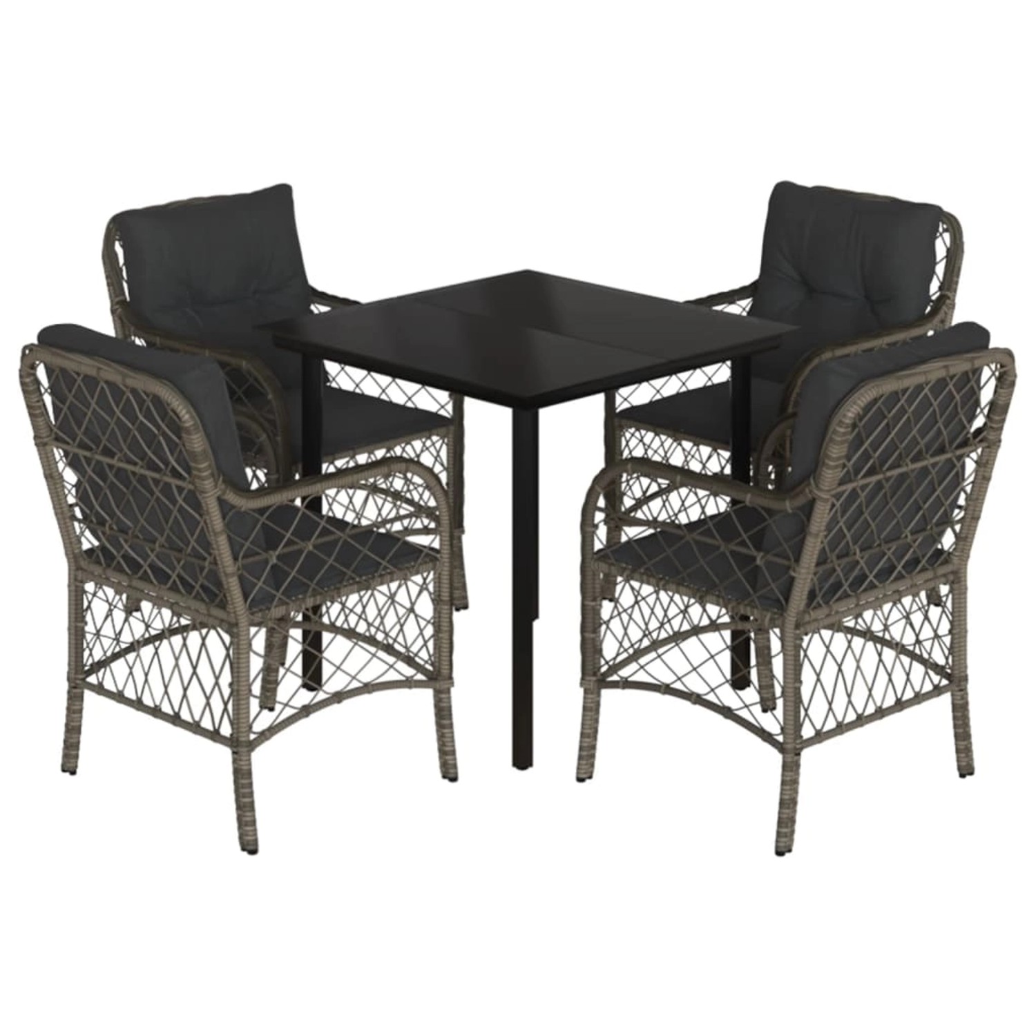 vidaXL 5-Tlg Garten-Essgruppe mit Kissen Grau Poly Rattan 3212132 vidaXL 5-Tlg Garten-Essgruppe mit Kissen Grau Poly Rattan 3212132 von VIDAXL