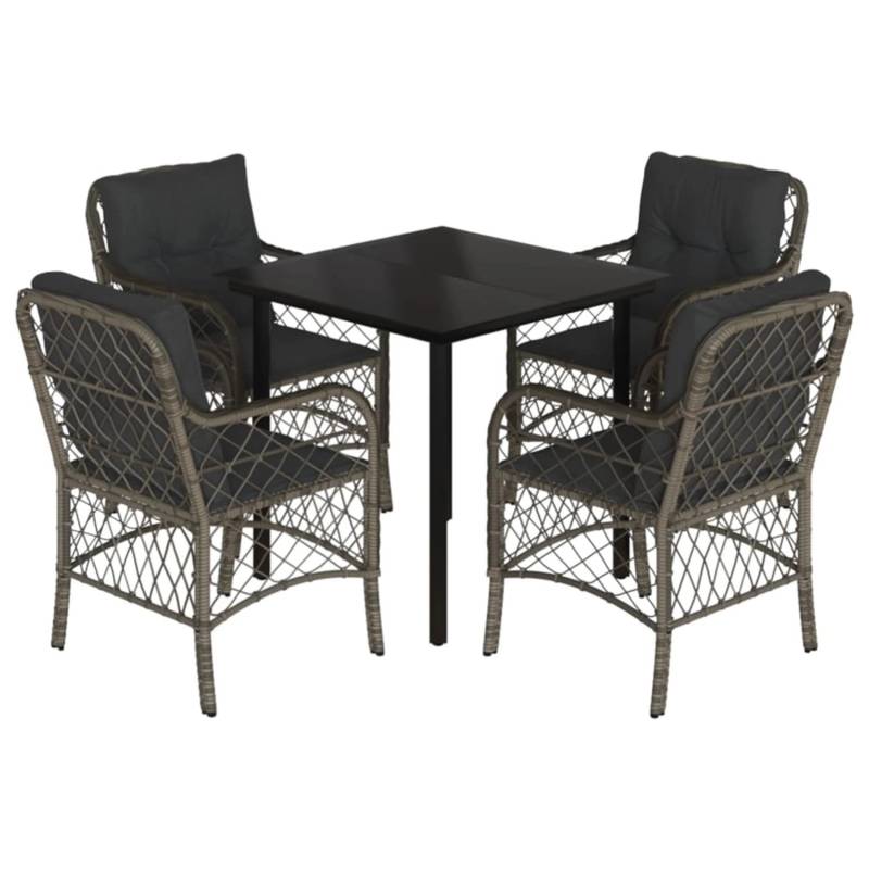 vidaXL 5-Tlg Garten-Essgruppe mit Kissen Grau Poly Rattan 3212132 vidaXL 5-Tlg Garten-Essgruppe mit Kissen Grau Poly Rattan 3212132 von VIDAXL