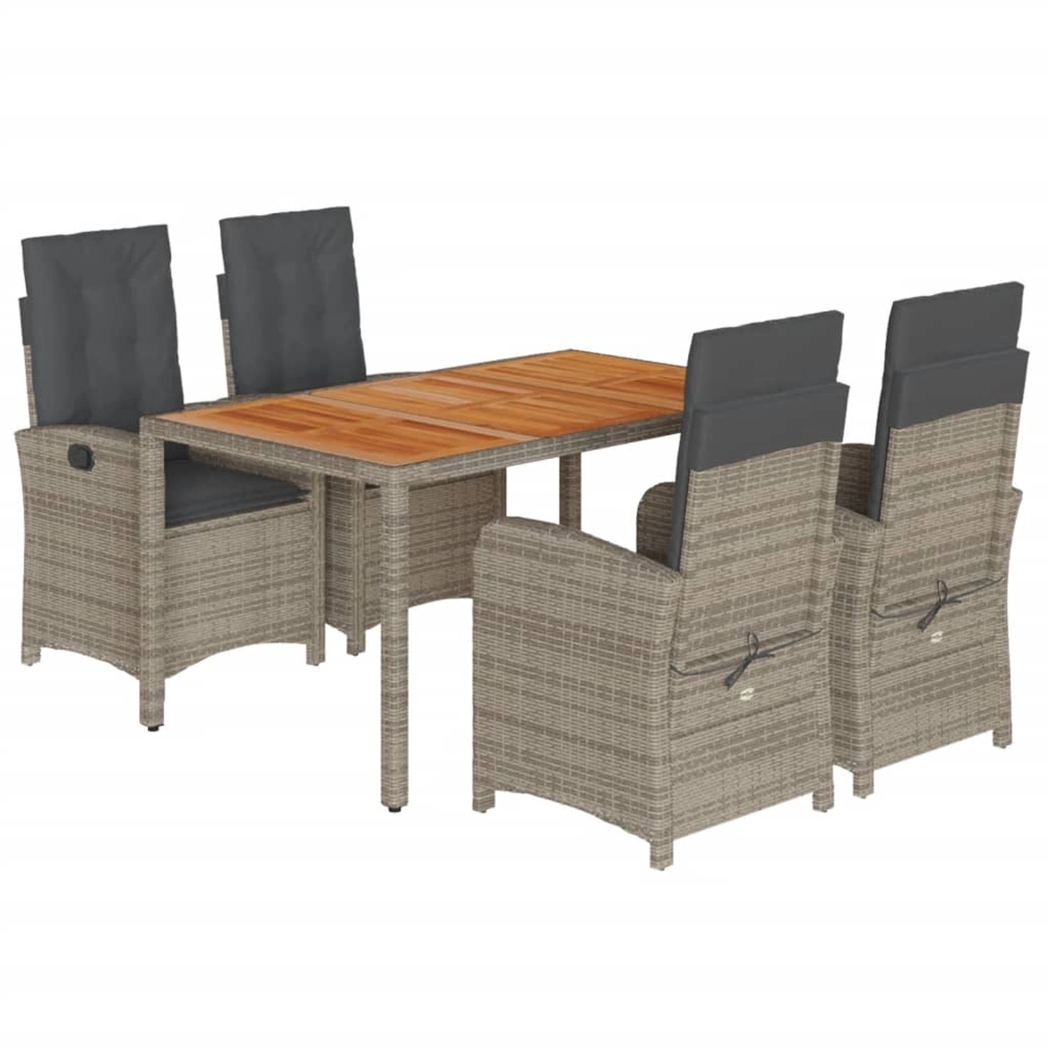 vidaXL 5-Tlg Garten-Essgruppe mit Kissen Grau Poly Rattan 3212242 vidaXL 5-Tlg Garten-Essgruppe mit Kissen Grau Poly Rattan 3212242 von VIDAXL
