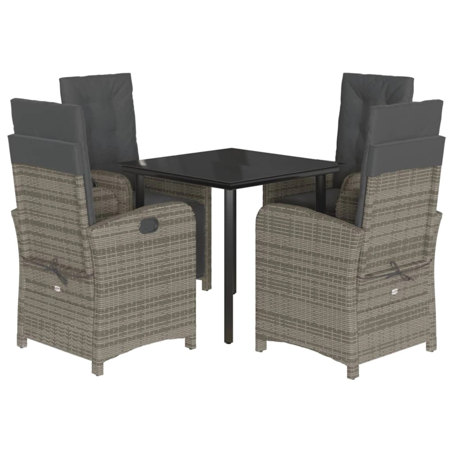 vidaXL 5-Tlg Garten-Essgruppe mit Kissen Grau Poly Rattan 3212362 vidaXL 5-Tlg Garten-Essgruppe mit Kissen Grau Poly Rattan 3212362 von VIDAXL