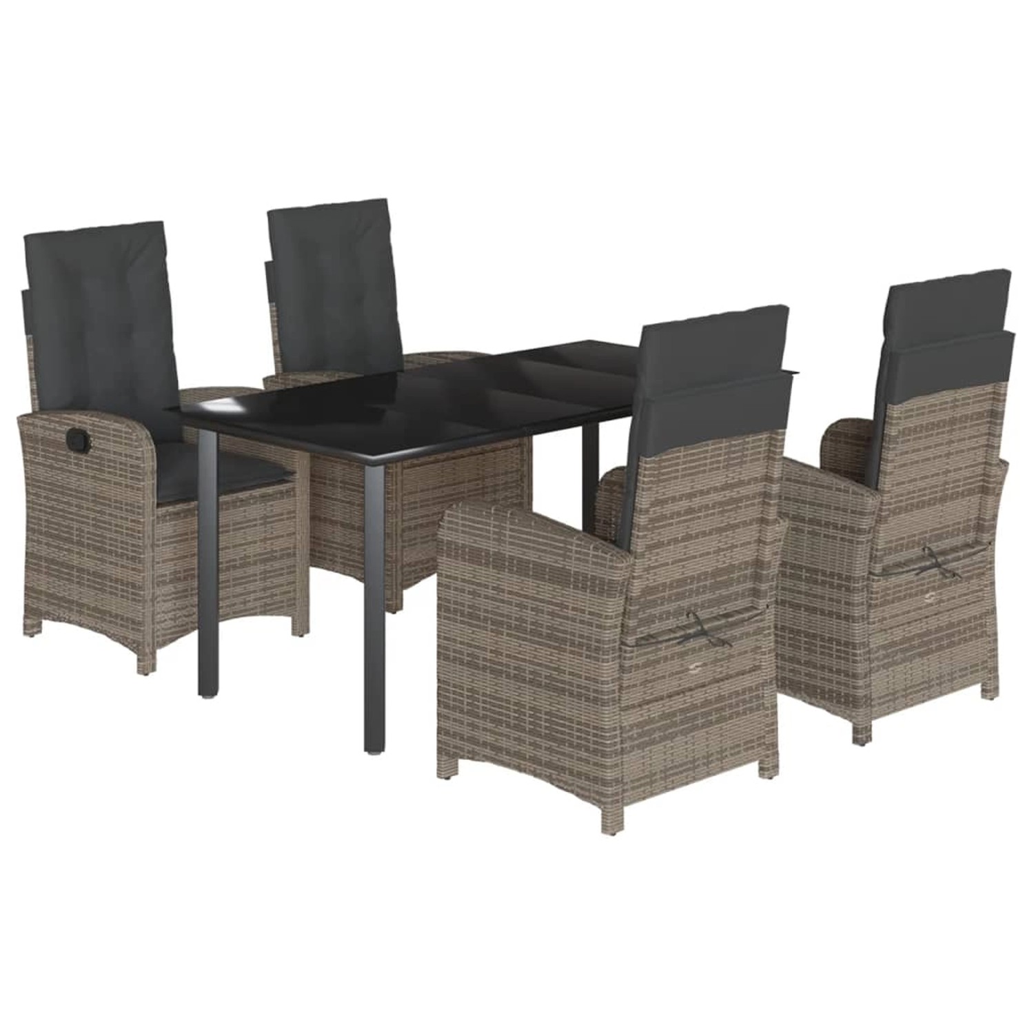 vidaXL 5-Tlg Garten-Essgruppe mit Kissen Grau Poly Rattan 3212364 vidaXL 5-Tlg Garten-Essgruppe mit Kissen Grau Poly Rattan 3212364 von VIDAXL