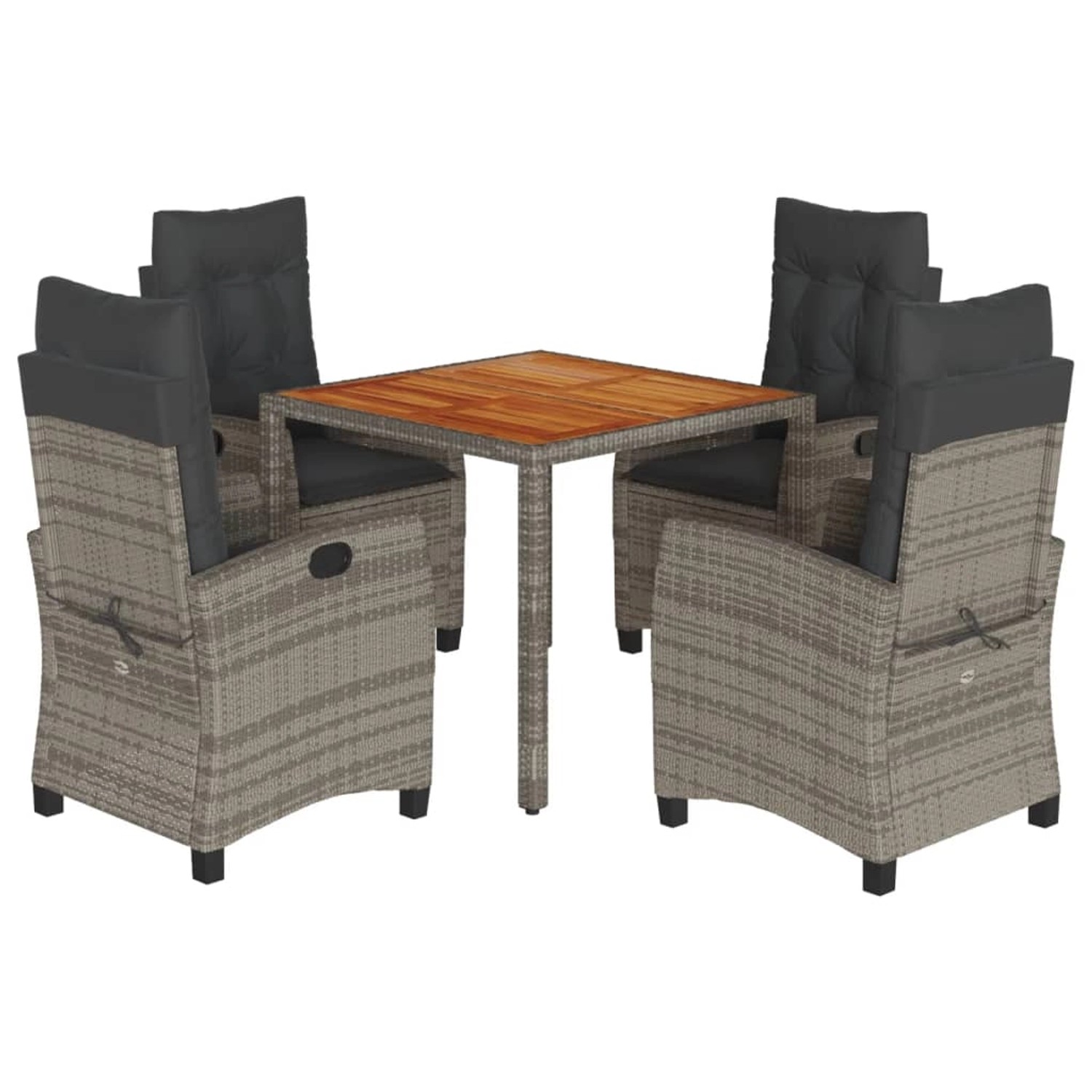 vidaXL 5-Tlg Garten-Essgruppe mit Kissen Grau Poly Rattan 3212672 vidaXL 5-Tlg Garten-Essgruppe mit Kissen Grau Poly Rattan 3212672 von VIDAXL