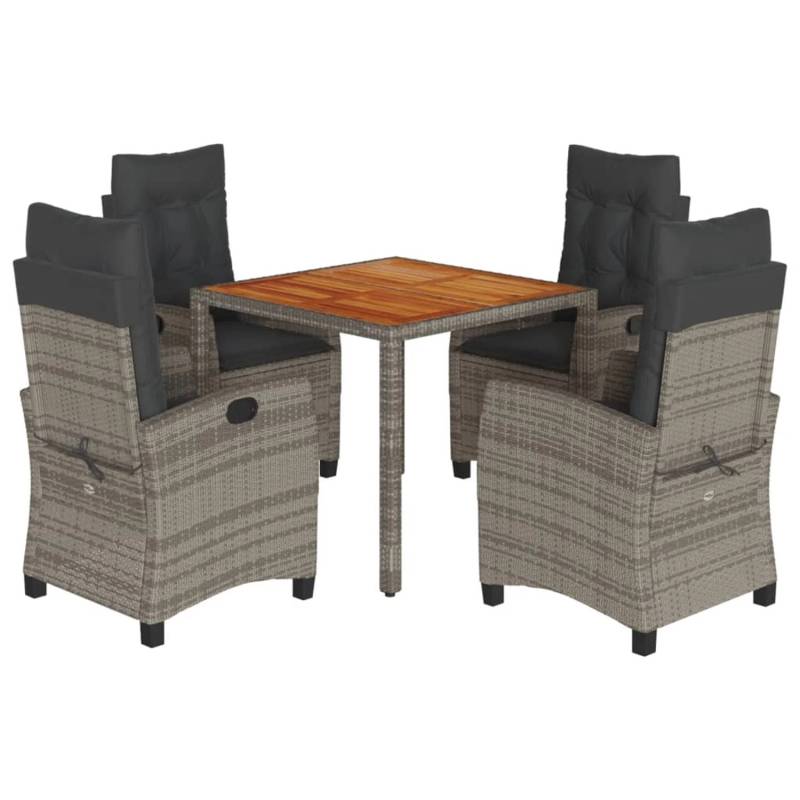 vidaXL 5-Tlg Garten-Essgruppe mit Kissen Grau Poly Rattan 3212672 vidaXL 5-Tlg Garten-Essgruppe mit Kissen Grau Poly Rattan 3212672 von VIDAXL