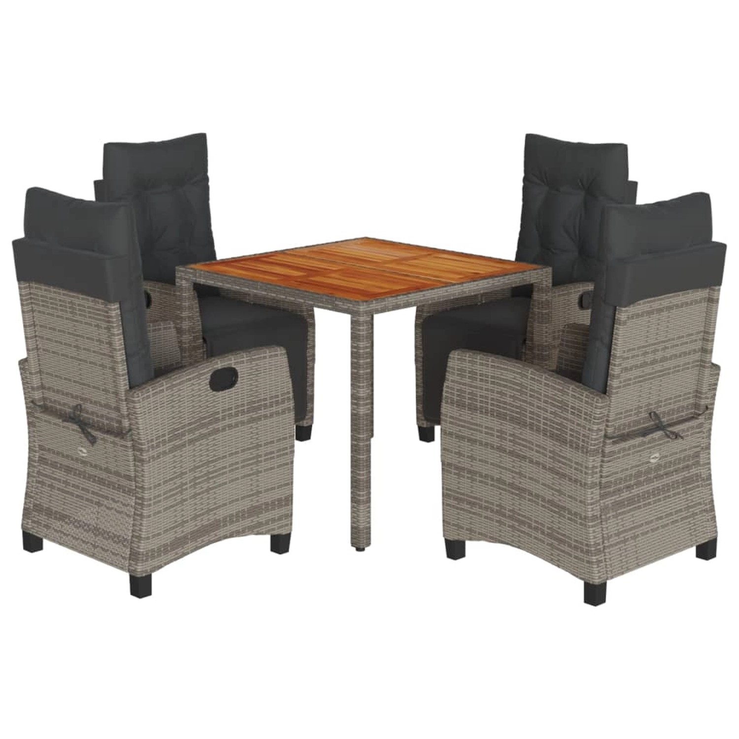 vidaXL 5-Tlg Garten-Essgruppe mit Kissen Grau Poly Rattan 3212913 vidaXL 5-Tlg Garten-Essgruppe mit Kissen Grau Poly Rattan 3212913 von VIDAXL