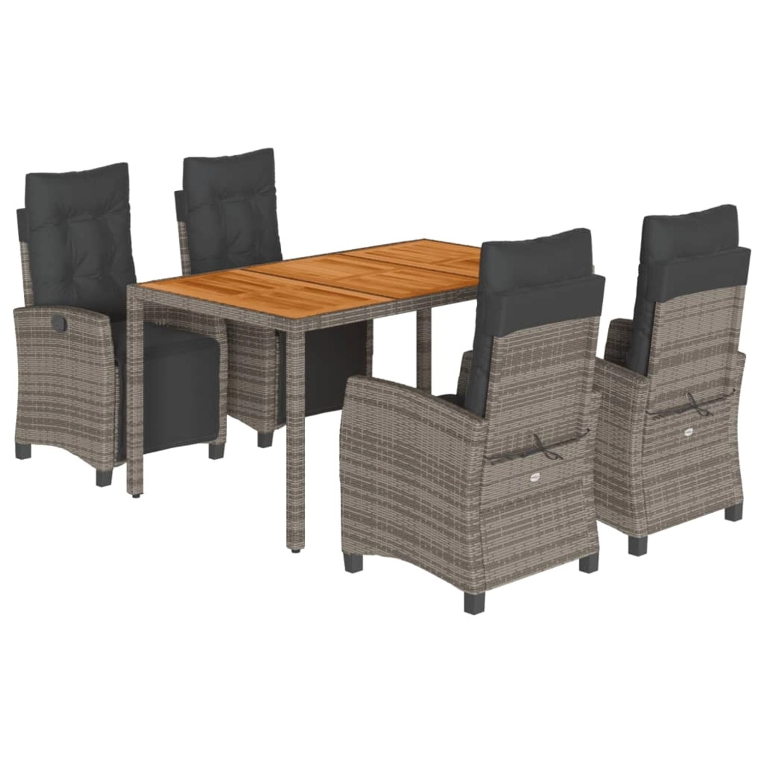 vidaXL 5-Tlg Garten-Essgruppe mit Kissen Grau Poly Rattan 3212914 vidaXL 5-Tlg Garten-Essgruppe mit Kissen Grau Poly Rattan 3212914 von VIDAXL