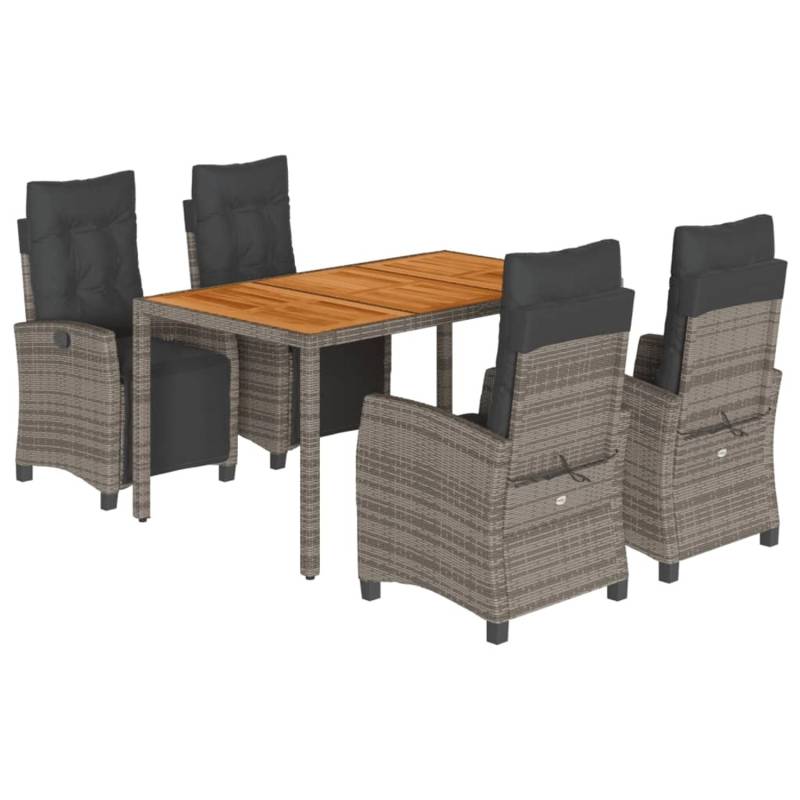 vidaXL 5-Tlg Garten-Essgruppe mit Kissen Grau Poly Rattan 3212914 vidaXL 5-Tlg Garten-Essgruppe mit Kissen Grau Poly Rattan 3212914 von VIDAXL