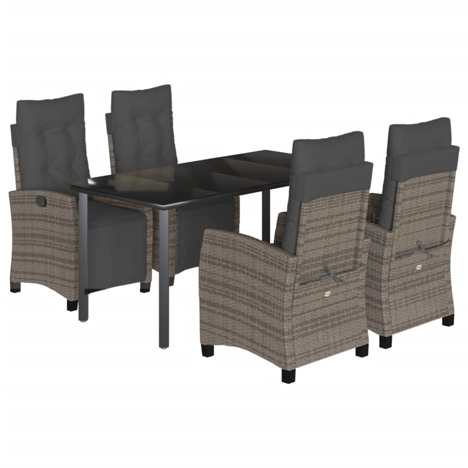 vidaXL 5-Tlg Garten-Essgruppe mit Kissen Grau Poly Rattan 3212998 vidaXL 5-Tlg Garten-Essgruppe mit Kissen Grau Poly Rattan 3212998 von VIDAXL