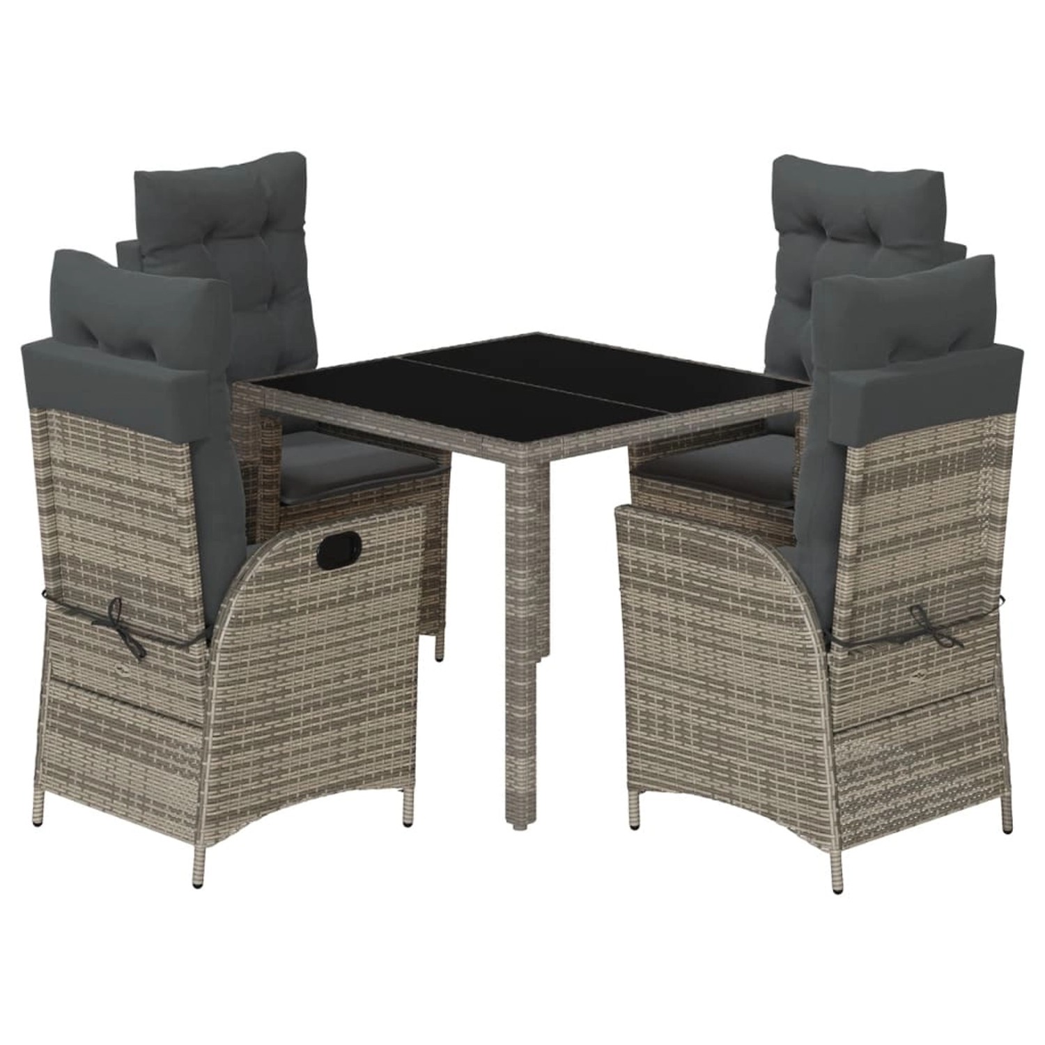 vidaXL 5-Tlg Garten-Essgruppe mit Kissen Grau Poly Rattan 3213077 vidaXL 5-Tlg Garten-Essgruppe mit Kissen Grau Poly Rattan 3213077 von VIDAXL
