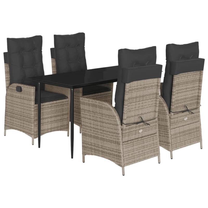 vidaXL 5-Tlg Garten-Essgruppe mit Kissen Grau Poly Rattan 3213217 vidaXL 5-Tlg Garten-Essgruppe mit Kissen Grau Poly Rattan 3213217 von VIDAXL