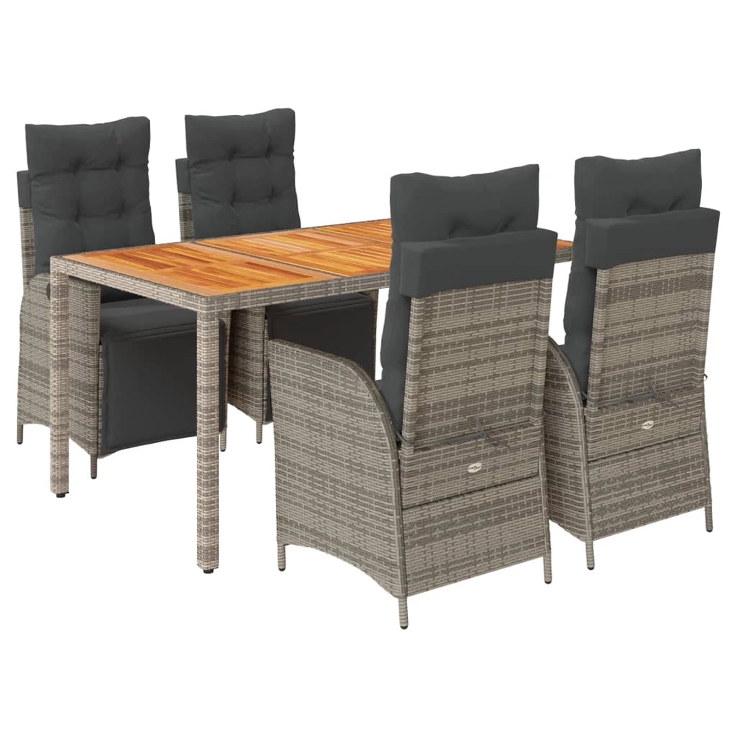 vidaXL 5-Tlg Garten-Essgruppe mit Kissen Grau Poly Rattan 3213346 vidaXL 5-Tlg Garten-Essgruppe mit Kissen Grau Poly Rattan 3213346 von VIDAXL