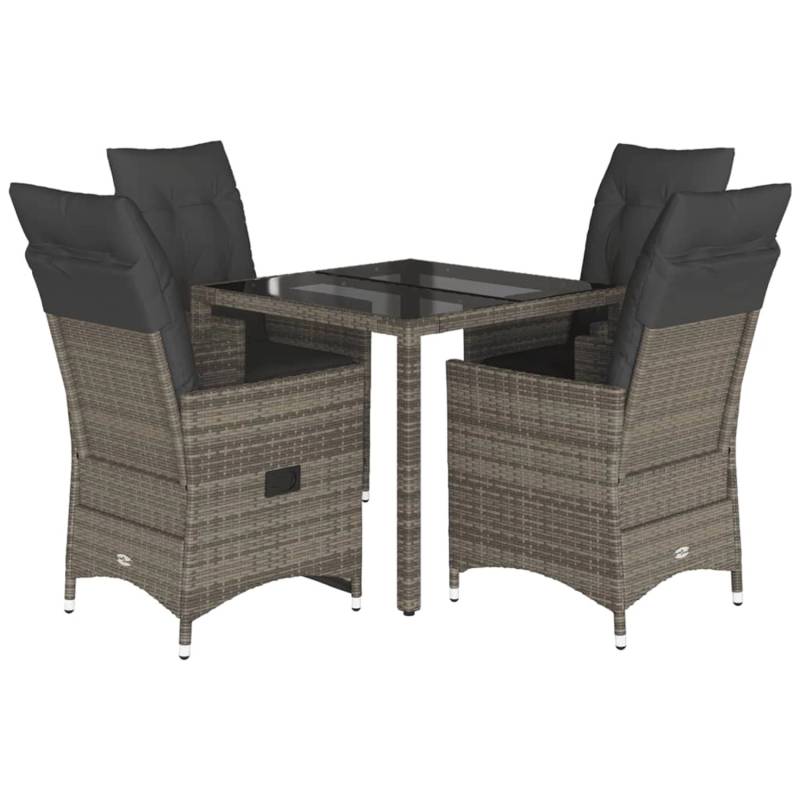 vidaXL 5-Tlg Garten-Essgruppe mit Kissen Grau Poly Rattan 3276737 vidaXL 5-Tlg Garten-Essgruppe mit Kissen Grau Poly Rattan 3276737 von VIDAXL