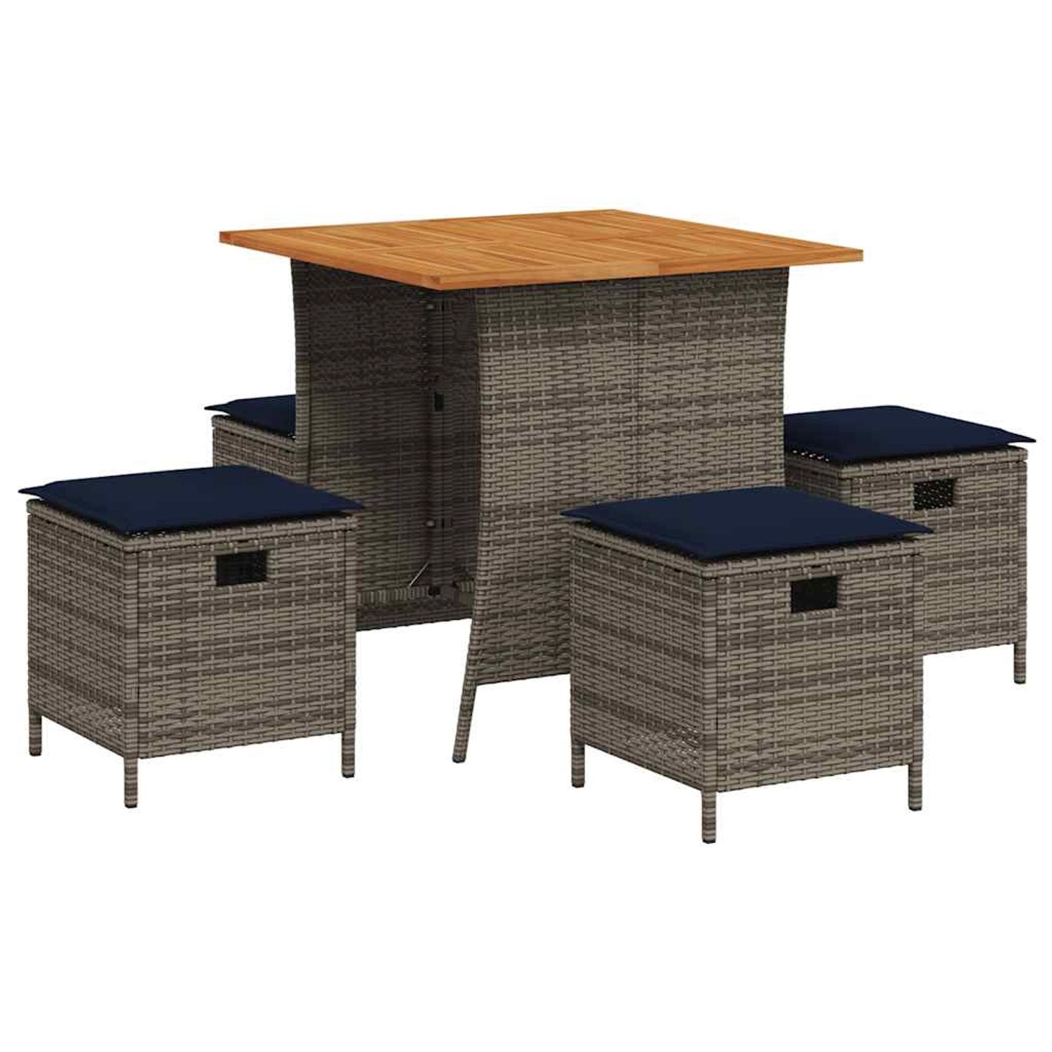 vidaXL 5-Tlg Garten-Essgruppe mit Kissen Grau Poly Rattan 365424 vidaXL 5-Tlg Garten-Essgruppe mit Kissen Grau Poly Rattan 365424 von VIDAXL