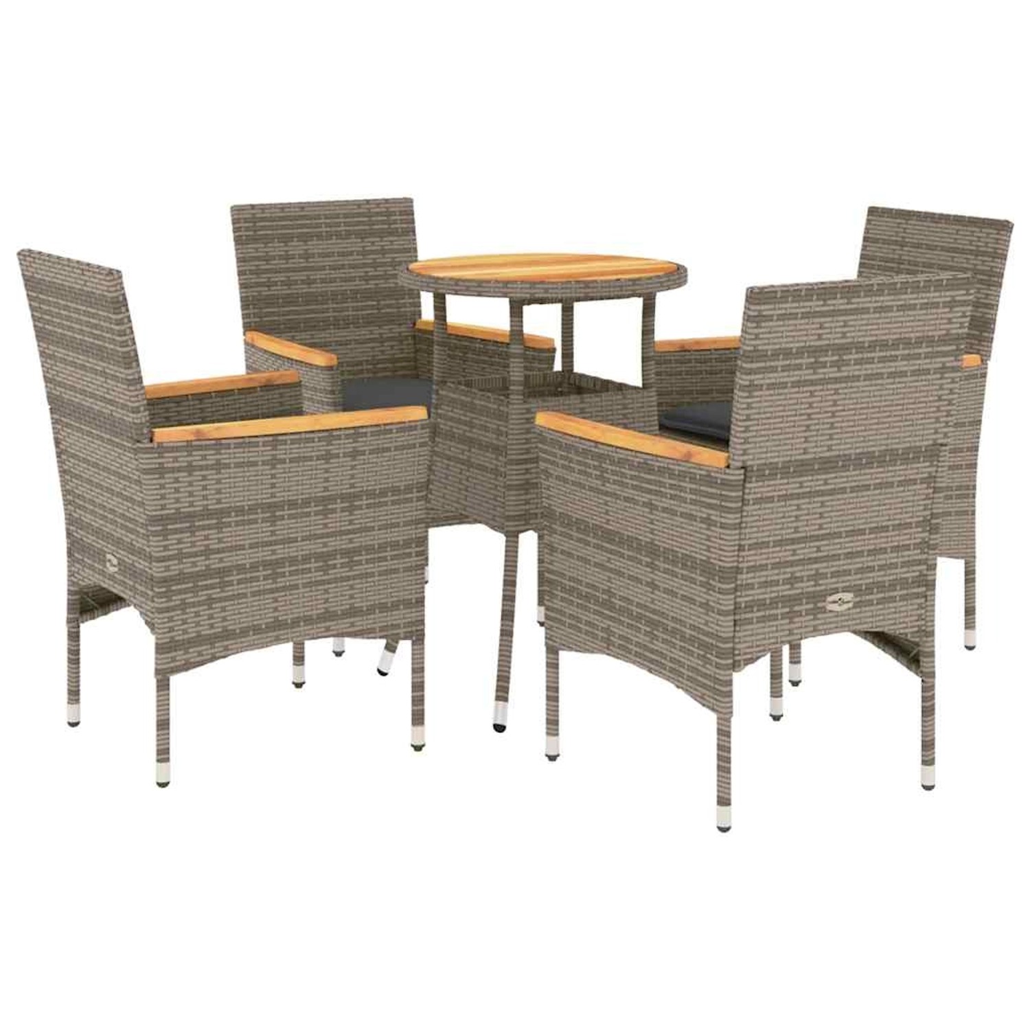 vidaXL 5-Tlg Garten-Essgruppe mit Kissen Grau Poly Rattan Akazie 3278720 vidaXL 5-Tlg Garten-Essgruppe mit Kissen Grau Poly Rattan Akazie 3278720 von VIDAXL