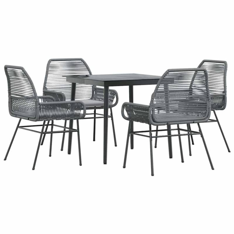 vidaXL 5-Tlg Garten-Essgruppe mit Kissen Grau Poly Rattan Glas 3334479 vidaXL 5-Tlg Garten-Essgruppe mit Kissen Grau Poly Rattan Glas 3334479 von VIDAXL