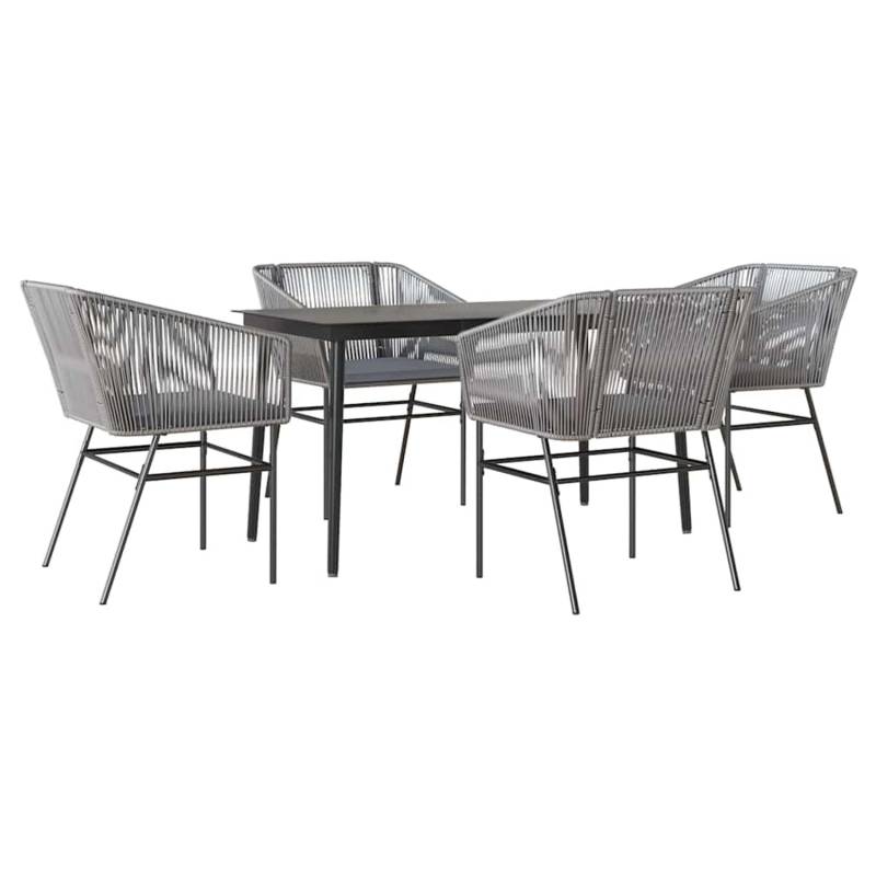 vidaXL 5-Tlg Garten-Essgruppe mit Kissen Grau Poly Rattan Glas 3334529 vidaXL 5-Tlg Garten-Essgruppe mit Kissen Grau Poly Rattan Glas 3334529 von VIDAXL