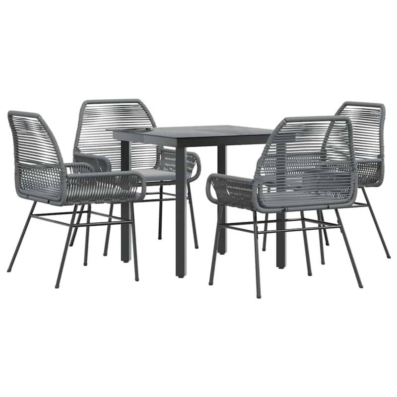vidaXL 5-Tlg Garten-Essgruppe mit Kissen Grau Poly Rattan Glas 3334577 vidaXL 5-Tlg Garten-Essgruppe mit Kissen Grau Poly Rattan Glas 3334577 von VIDAXL