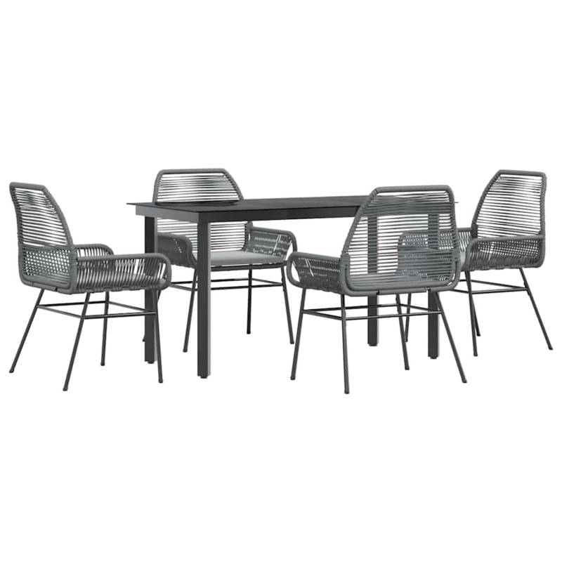 vidaXL 5-Tlg Garten-Essgruppe mit Kissen Grau Poly Rattan Glas 3334578 vidaXL 5-Tlg Garten-Essgruppe mit Kissen Grau Poly Rattan Glas 3334578 von VIDAXL