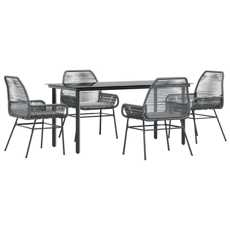 vidaXL 5-Tlg Garten-Essgruppe mit Kissen Grau Poly Rattan Glas 3334579 vidaXL 5-Tlg Garten-Essgruppe mit Kissen Grau Poly Rattan Glas 3334579 von VIDAXL