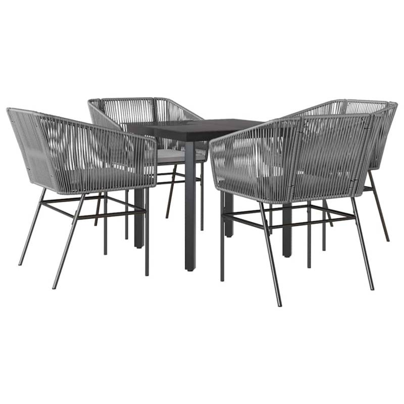 vidaXL 5-Tlg Garten-Essgruppe mit Kissen Grau Poly Rattan Glas 3334626 vidaXL 5-Tlg Garten-Essgruppe mit Kissen Grau Poly Rattan Glas 3334626 von VIDAXL