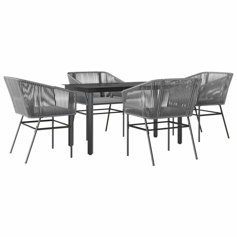 vidaXL 5-Tlg Garten-Essgruppe mit Kissen Grau Poly Rattan Glas 3334627 vidaXL 5-Tlg Garten-Essgruppe mit Kissen Grau Poly Rattan Glas 3334627 von VIDAXL