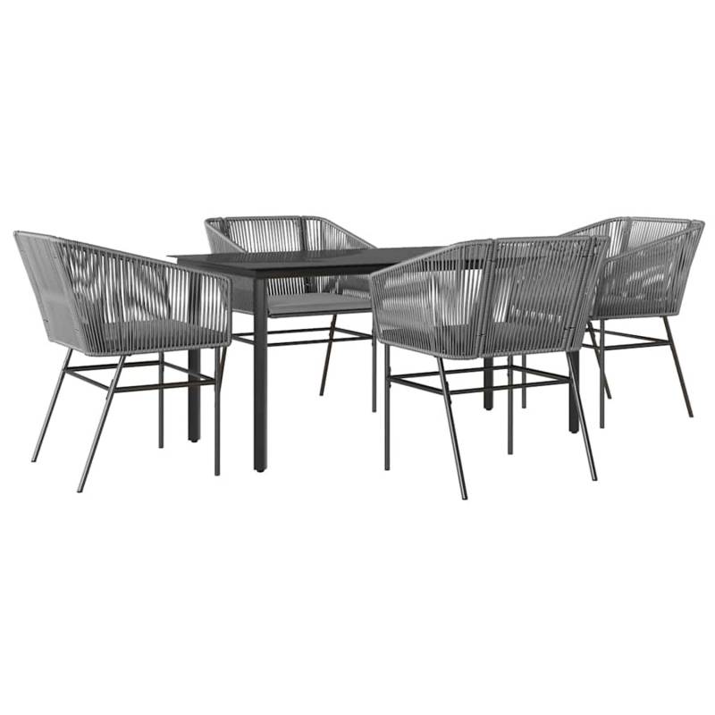 vidaXL 5-Tlg Garten-Essgruppe mit Kissen Grau Poly Rattan Glas 3334628 vidaXL 5-Tlg Garten-Essgruppe mit Kissen Grau Poly Rattan Glas 3334628 von VIDAXL