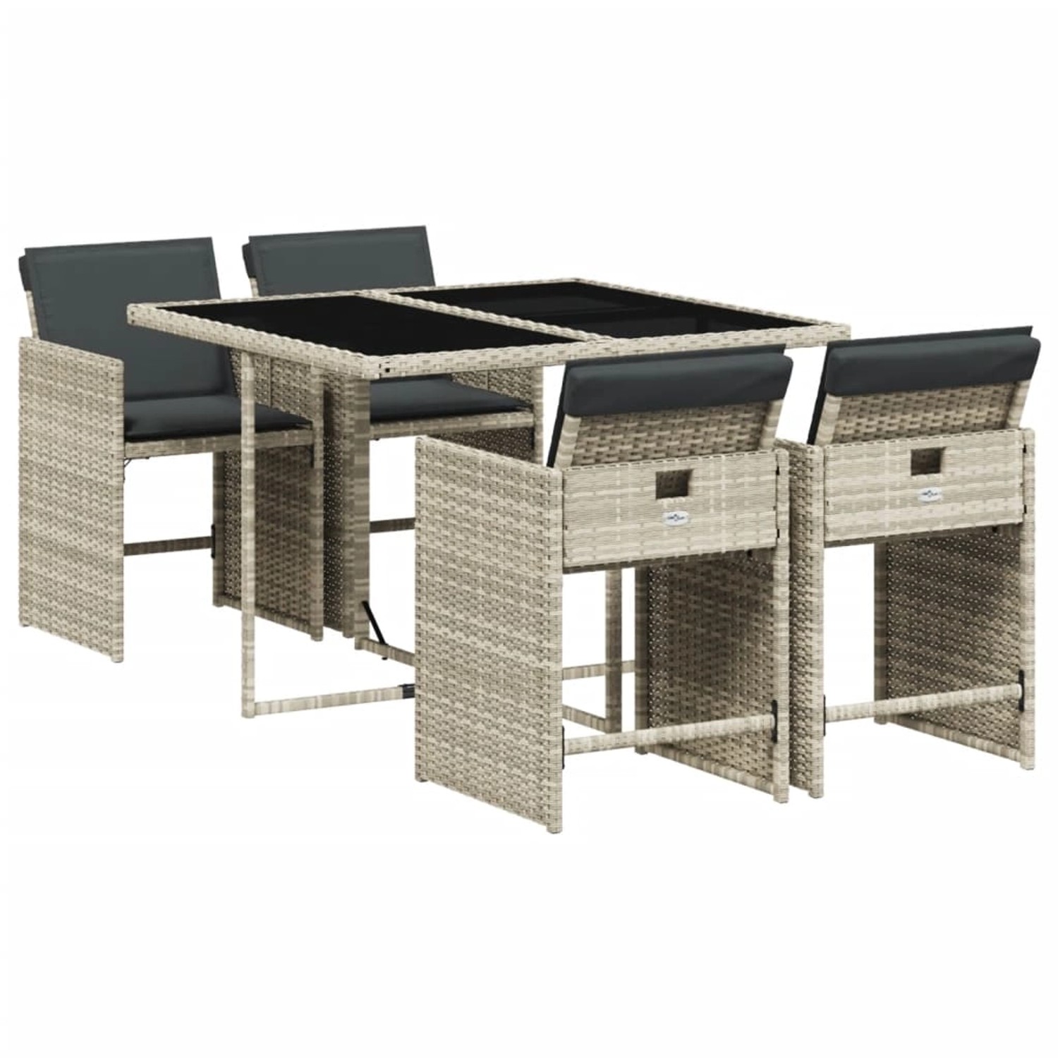 vidaXL 5-Tlg Garten-Essgruppe mit Kissen Hellgrau Poly Rattan 3211079 vidaXL 5-Tlg Garten-Essgruppe mit Kissen Hellgrau Poly Rattan 3211079 von VIDAXL