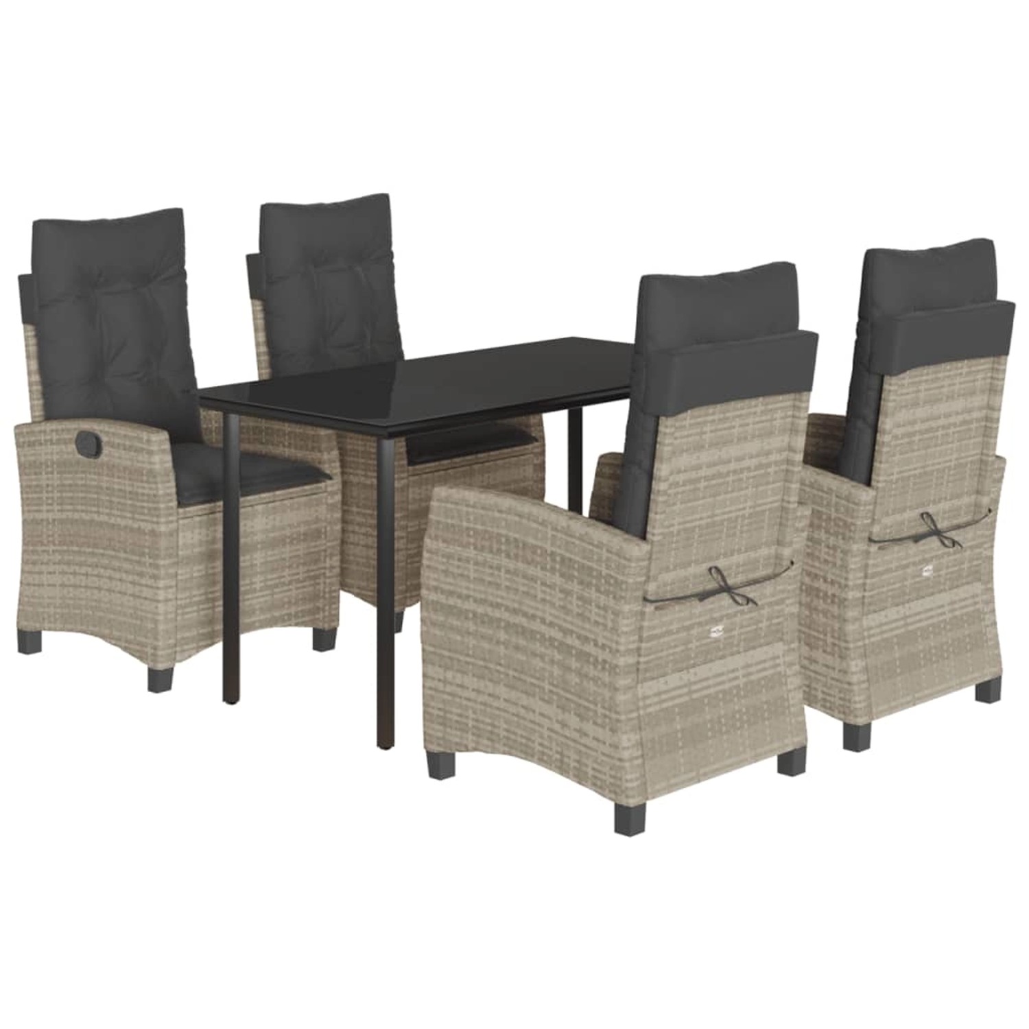 vidaXL 5-Tlg Garten-Essgruppe mit Kissen Hellgrau Poly Rattan 3212855 vidaXL 5-Tlg Garten-Essgruppe mit Kissen Hellgrau Poly Rattan 3212855 von VIDAXL