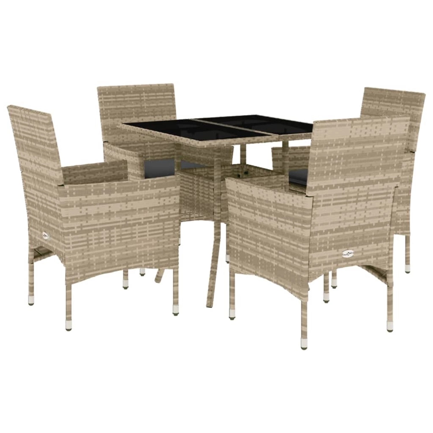 vidaXL 5-Tlg Garten-Essgruppe mit Kissen Hellgrau Poly Rattan Glas 3278612 vidaXL 5-Tlg Garten-Essgruppe mit Kissen Hellgrau Poly Rattan Glas 3278612 von VIDAXL