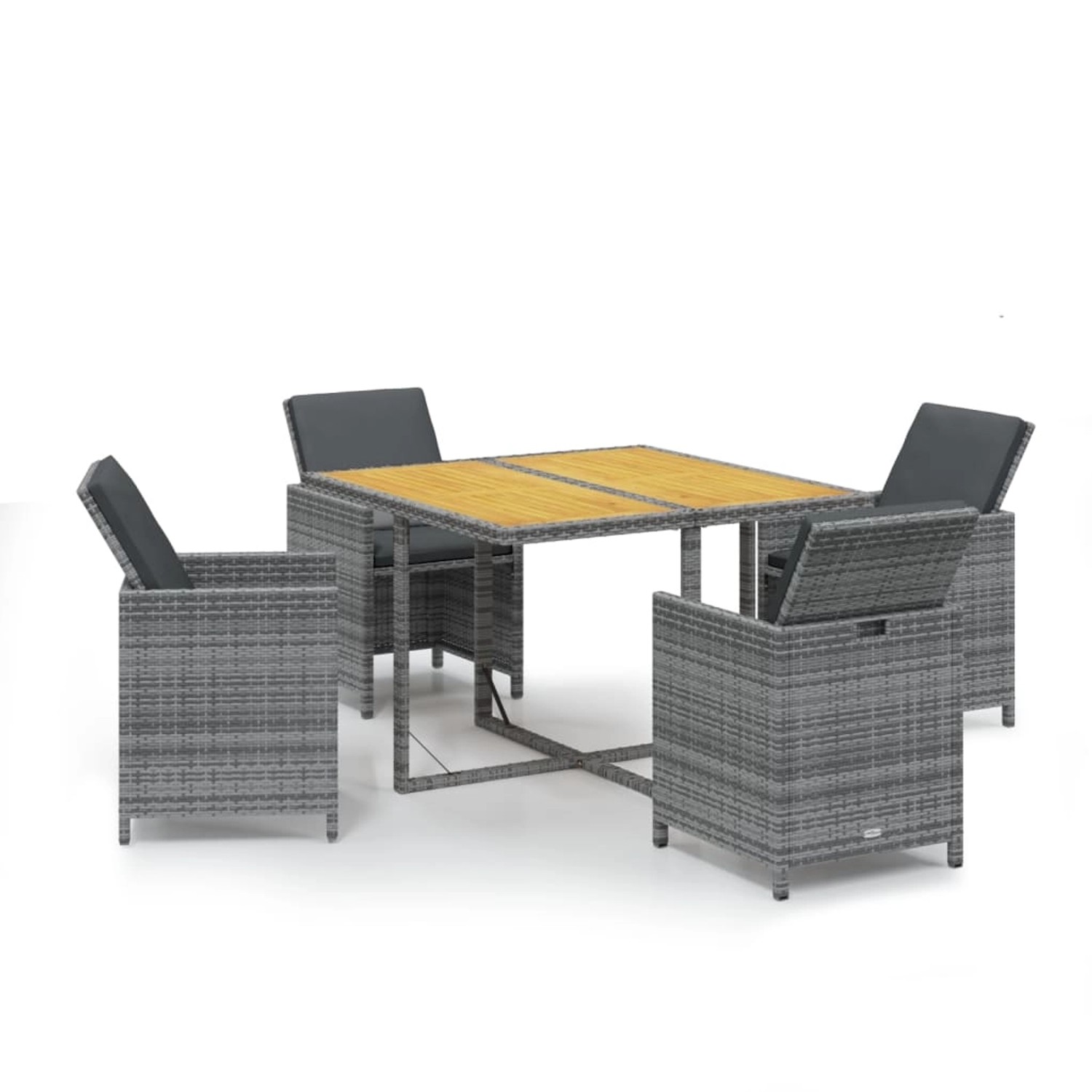 vidaXL 5-Tlg Garten-Essgruppe mit Kissen Poly Rattan Grau 3095524 vidaXL 5-Tlg Garten-Essgruppe mit Kissen Poly Rattan Grau 3095524 von VIDAXL