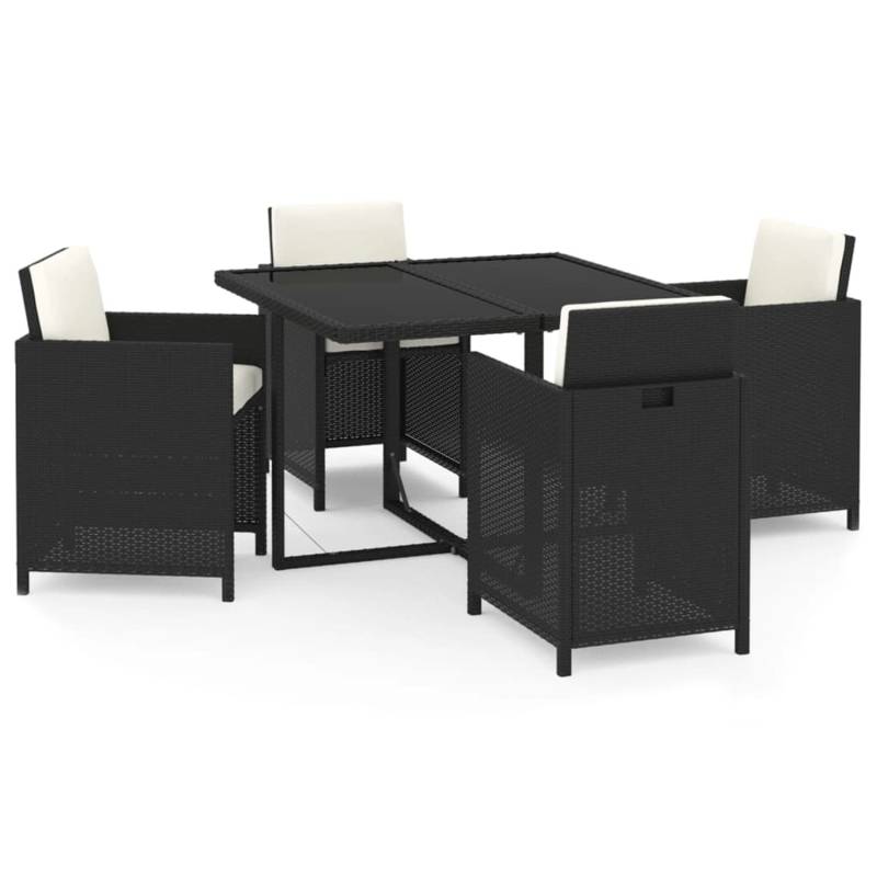 vidaXL 5-Tlg Garten-Essgruppe mit Kissen Poly Rattan Schwarz 3095503 vidaXL 5-Tlg Garten-Essgruppe mit Kissen Poly Rattan Schwarz 3095503 von VIDAXL