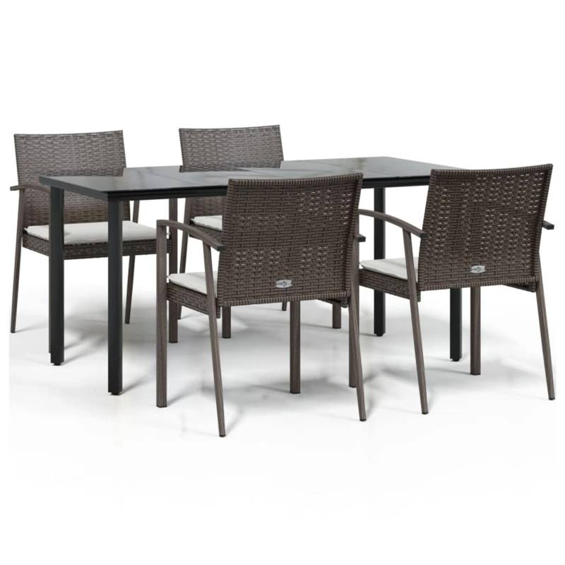 vidaXL 5-Tlg Garten-Essgruppe mit Kissen Poly Rattan und Stahl 3186993 vidaXL 5-Tlg Garten-Essgruppe mit Kissen Poly Rattan und Stahl 3186993 von VIDAXL