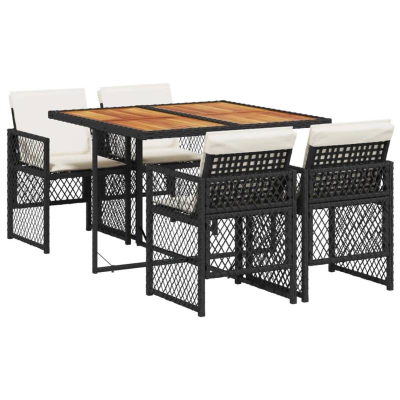 vidaXL 5-Tlg Garten-Essgruppe mit Kissen Schwarz Poly Rattan 3210723 vidaXL 5-Tlg Garten-Essgruppe mit Kissen Schwarz Poly Rattan 3210723 von VIDAXL