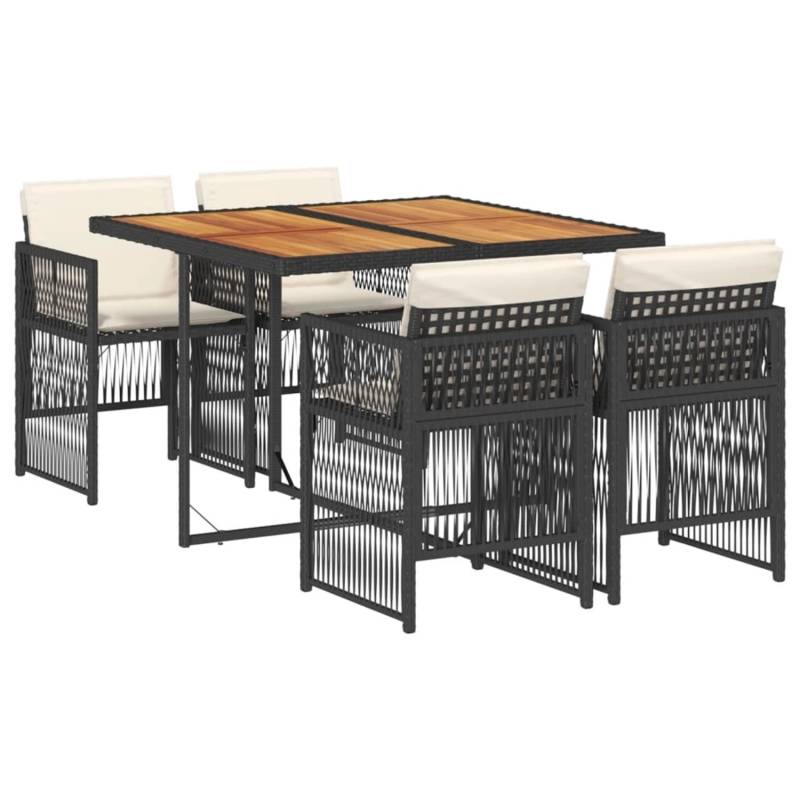 vidaXL 5-Tlg Garten-Essgruppe mit Kissen Schwarz Poly Rattan 3210903 vidaXL 5-Tlg Garten-Essgruppe mit Kissen Schwarz Poly Rattan 3210903 von VIDAXL