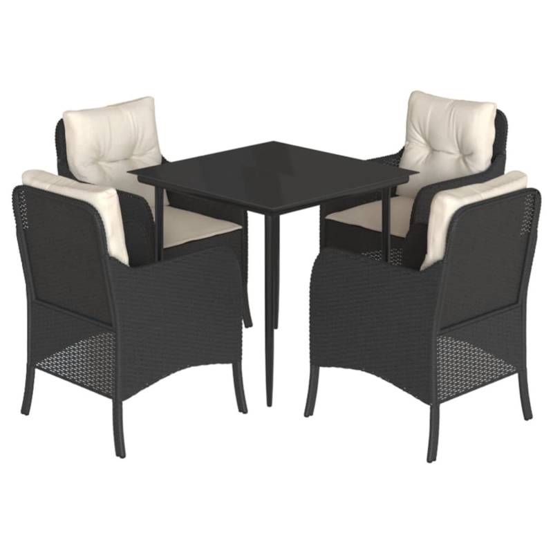 vidaXL 5-Tlg Garten-Essgruppe mit Kissen Schwarz Poly Rattan 3211907 vidaXL 5-Tlg Garten-Essgruppe mit Kissen Schwarz Poly Rattan 3211907 von VIDAXL
