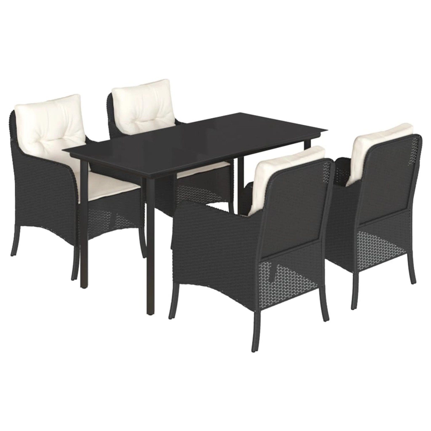 vidaXL 5-Tlg Garten-Essgruppe mit Kissen Schwarz Poly Rattan 3211915 vidaXL 5-Tlg Garten-Essgruppe mit Kissen Schwarz Poly Rattan 3211915 von VIDAXL