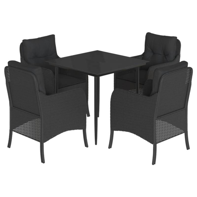 vidaXL 5-Tlg Garten-Essgruppe mit Kissen Schwarz Poly Rattan 3211921 vidaXL 5-Tlg Garten-Essgruppe mit Kissen Schwarz Poly Rattan 3211921 von VIDAXL