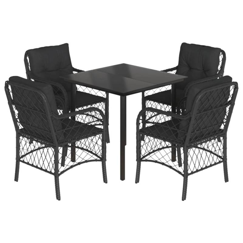 vidaXL 5-Tlg Garten-Essgruppe mit Kissen Schwarz Poly Rattan 3212104 vidaXL 5-Tlg Garten-Essgruppe mit Kissen Schwarz Poly Rattan 3212104 von VIDAXL