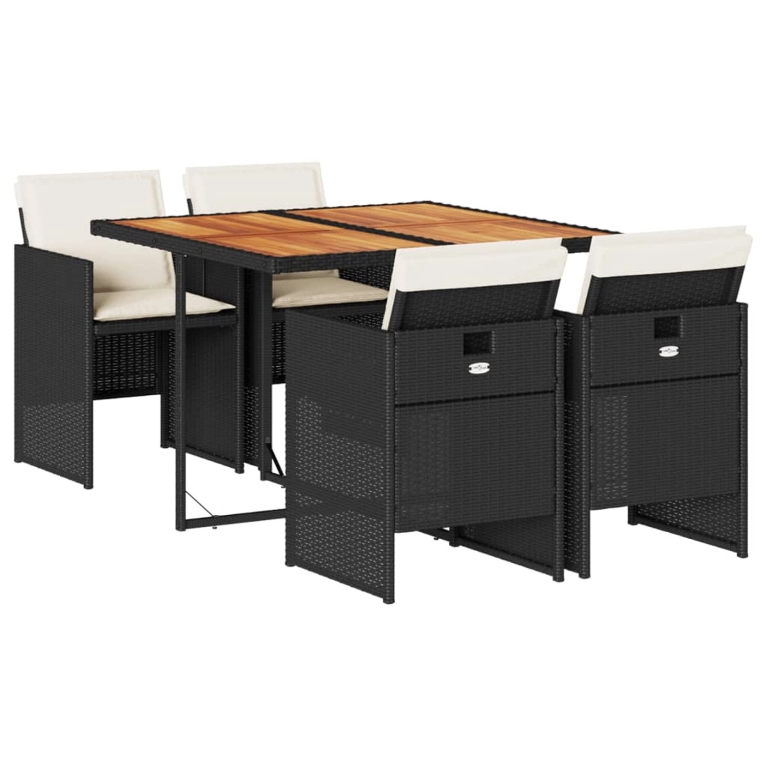 vidaXL 5-Tlg Garten-Essgruppe mit Kissen Schwarz Poly Rattan 3277670 vidaXL 5-Tlg Garten-Essgruppe mit Kissen Schwarz Poly Rattan 3277670 von VIDAXL