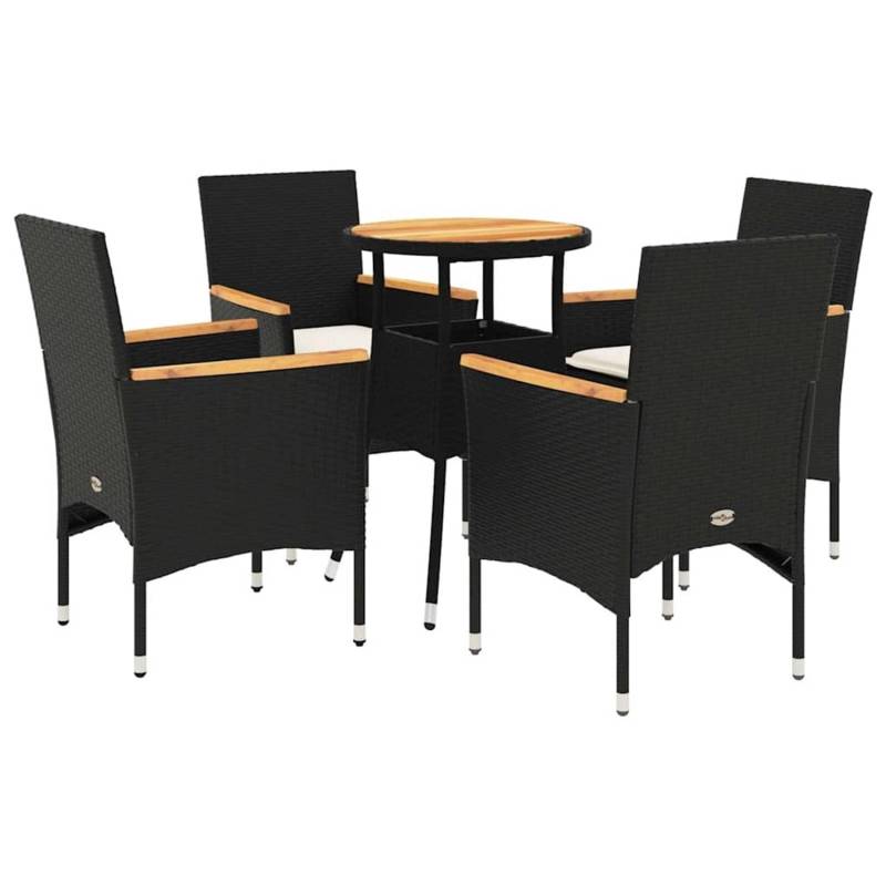 vidaXL 5-Tlg Garten-Essgruppe mit Kissen Schwarz Poly Rattan Akazie 3278718 vidaXL 5-Tlg Garten-Essgruppe mit Kissen Schwarz Poly Rattan Akazie 3278718 von VIDAXL