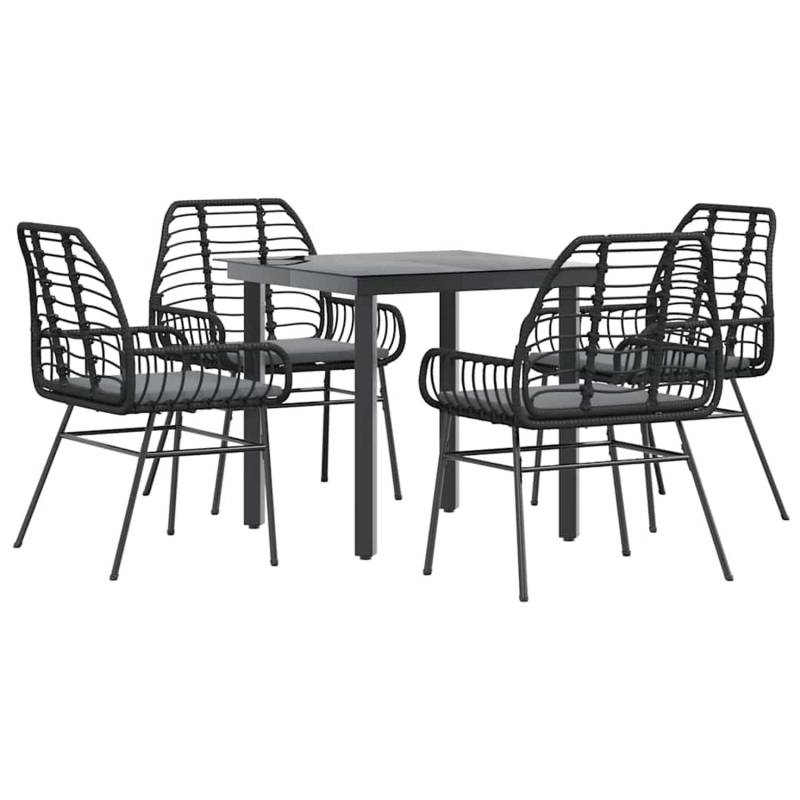 vidaXL 5-Tlg Garten-Essgruppe mit Kissen Schwarz Poly Rattan Glas 3334549 vidaXL 5-Tlg Garten-Essgruppe mit Kissen Schwarz Poly Rattan Glas 3334549 von VIDAXL