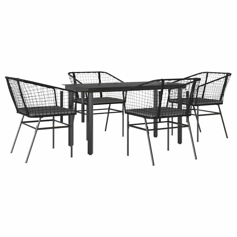 vidaXL 5-Tlg Garten-Essgruppe mit Kissen Schwarz Poly Rattan Glas 3334599 vidaXL 5-Tlg Garten-Essgruppe mit Kissen Schwarz Poly Rattan Glas 3334599 von VIDAXL