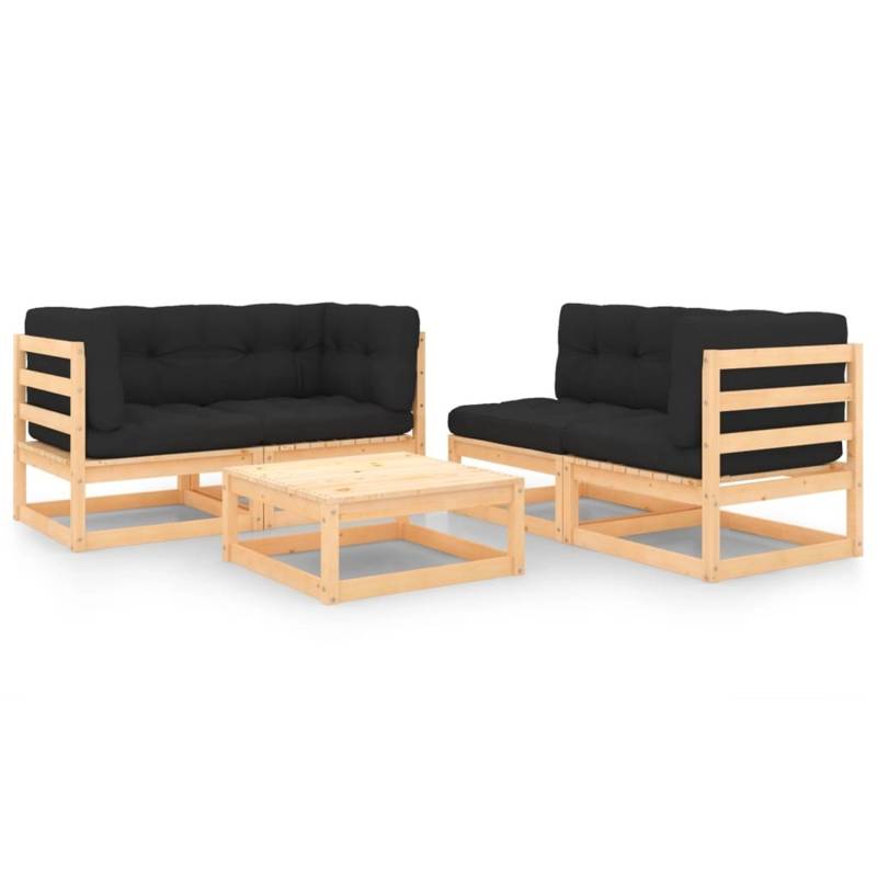vidaXL 5-Tlg Garten-Lounge-Set mit Kissen Massivholz Kiefer 3083787 von VIDAXL