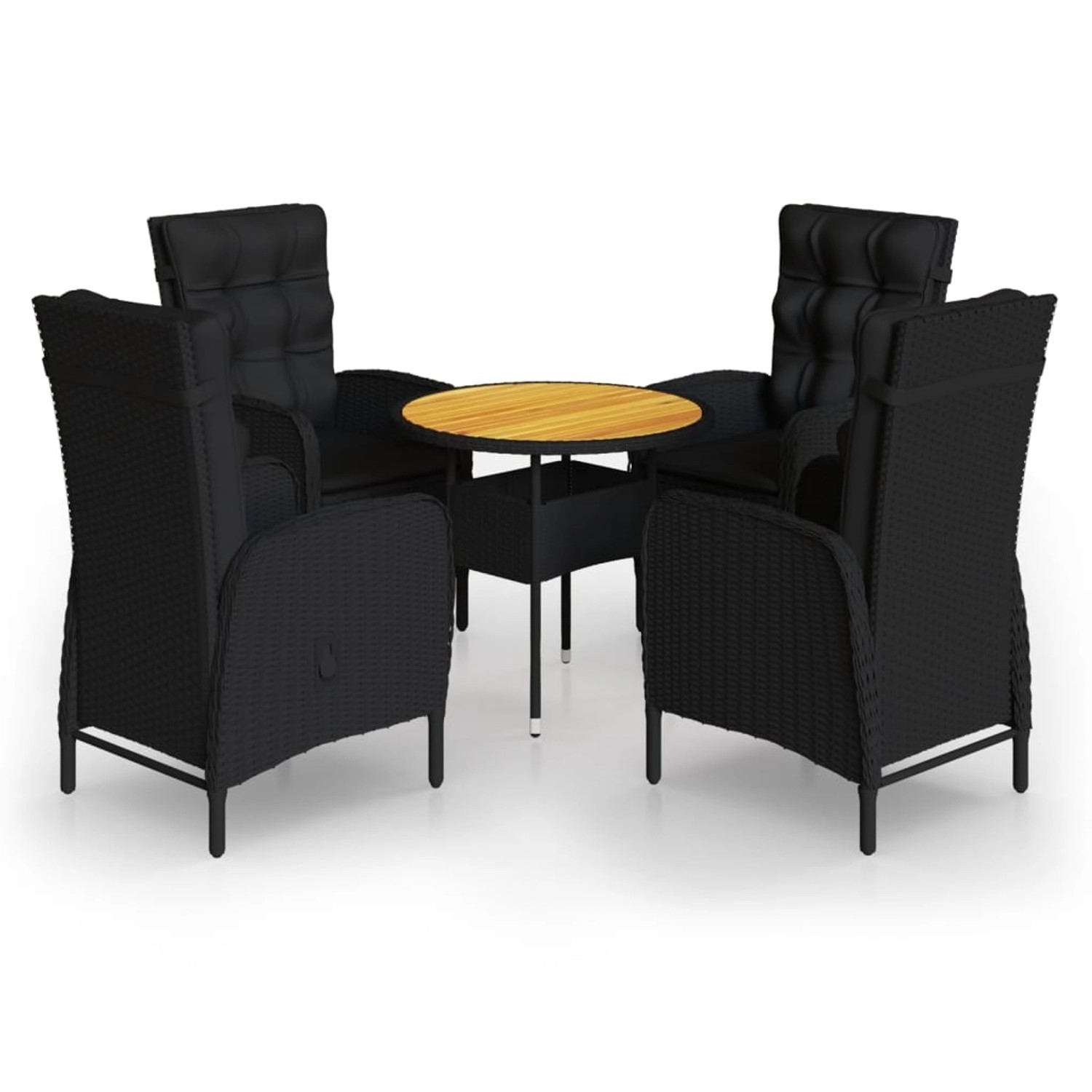 vidaXL 5-tlg Garten-Bistro-Set Poly Rattan Schwarz vidaXL 5-tlg Garten-Bistro-Set Poly Rattan Schwarz von VIDAXL